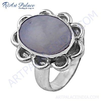 Designer Rainbow Moonstone German Silver Ring