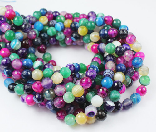 Chalcedony Round Shape Faceted Beads