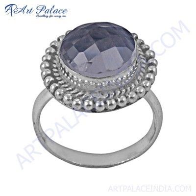 Antique Designer Crystal Gemstone German Silver Ring