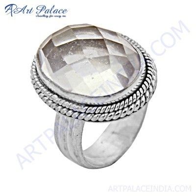 Celeb Style Crystal Gemstone German Silver Ring