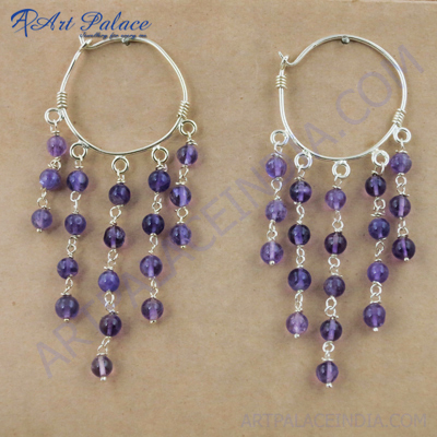 Wholesale Various Styles Amethyst Gemstone Silver Earrings, 925 Sterling Silver Jewelry