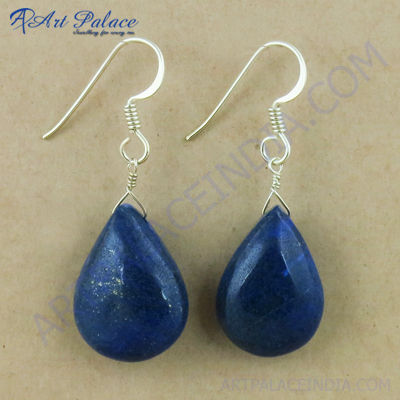 Lapis Lazuli Gemstone Silver Earring