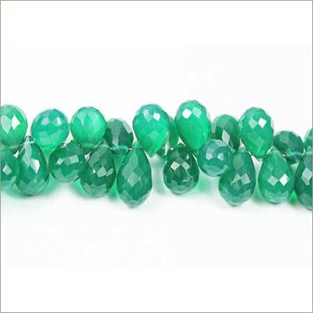 Natural Green 0nyx Faceted Israel Beads