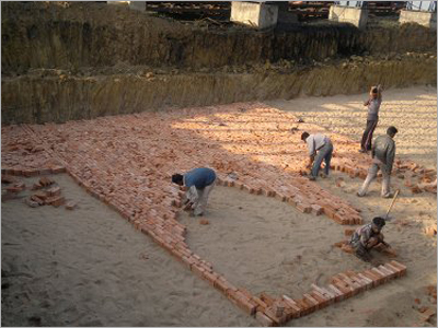 Water Tank Foundation(Brick Soling)