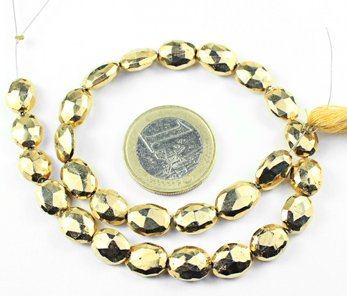 Natural Pyrite Faceted Beads