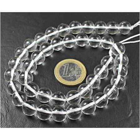 16 Inches - 10mm - Natural White Quartz Smooth Round Ball Beads Strand