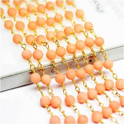Pink coral gemstone beads
