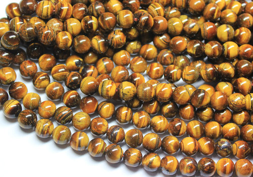 16 Inches 10mm Natural Tiger's Eye Smooth Polished Round Ball Sphere Beads
