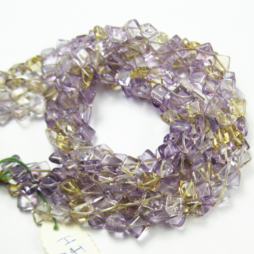 14 Inches - 4.5-6mm - Natural Ametrine Smooth Kite Beads Strand