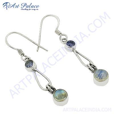 Valuable Amethyst & Labradorite Sterling Silver Earrings