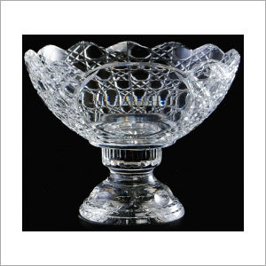 American Crystal Design Scalloped Fruit Bowl