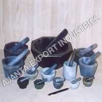 Agate Mortar & Pestle - Ceramic, Inner Dia Sizes 2"-7", Black Colour | Designed For Laboratory Use, Weight 400-800 Grams