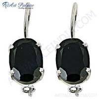 Hot !! Gun Metal Gemstone Sterling Silver Earrings
