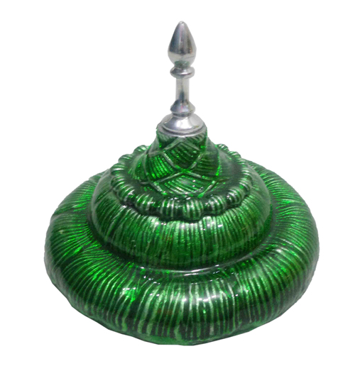 Antique Jewellery Box - Metal, 5x5x4 cm, Green | Elegant Design, Secure Storage, Vintage Finish