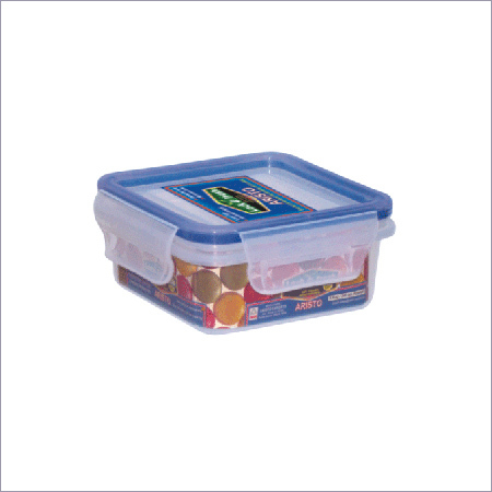 Lock & Fresh - Plastic 240ml, 8.5x8.5x3.5 cm Blue | Airtight Seal, Microwave Safe, Stackable Food Container