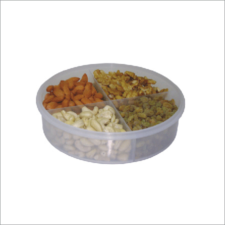 Lock-N-Fresh With Partition (No.1000) - Plastic, 200mm Diameter, 70mm Height, Clear | Airtight Seal, Portion Control, 4 Sections, Easy Cleaning