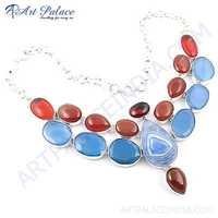Various Styles Multi Stone German Silver Necklace Jewellery - German Silver, 18 Inch, Fancy Stones | Women, Occasional & Casual Necklace