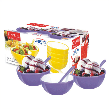 Crystal Bowl - 0 12 PCS SET (With Spoon)