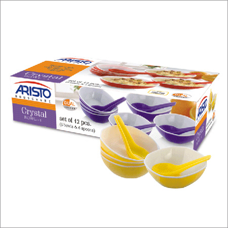 Crystal Bowl - 1 12 PCS SET (With Spoon)