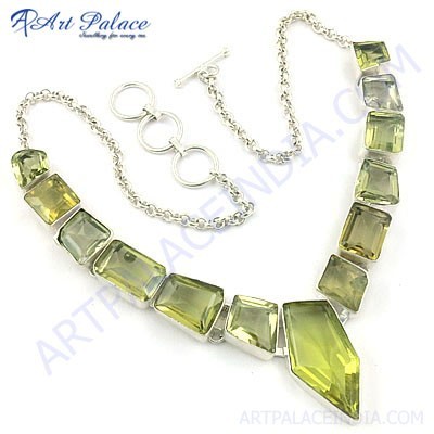 Classic Crystal & Cubic Zirconia Gemstone German Silver Necklace Jewelry