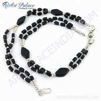 Hot!!! Luxury Black Onyx Gemstone German Silver Necklace
