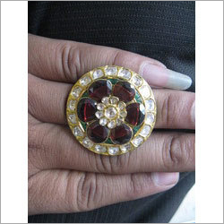 Jadau Kundan Polki Gold Ring