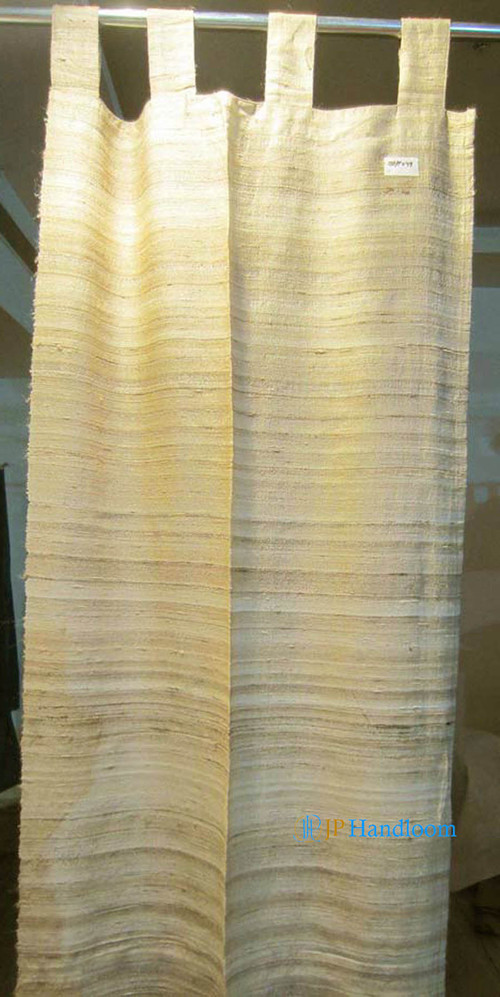 Light Yellow Tussah Silk Plain Curtain