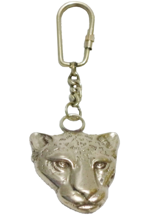 Lion Face Key Chain - Brass, 2x3 Inches, Gold | Polished Finish, Intricate Design, Stylish Accessory