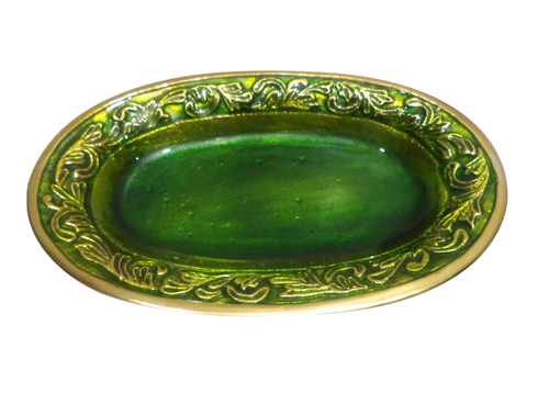 Tray - Metal Enamel, 10x6x2 Inches, Green | Durable, Elegant Design, Easy to Clean, Versatile Use
