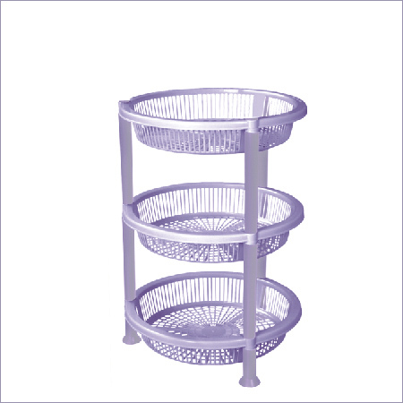 Orbit - 3 (BIG) - Plastic 25x25x75 cm Lavender, Space Saving Easy Assembly Three Tiers Storage Rack