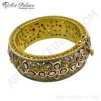 Gold Plated Diamond Victorian Bangles