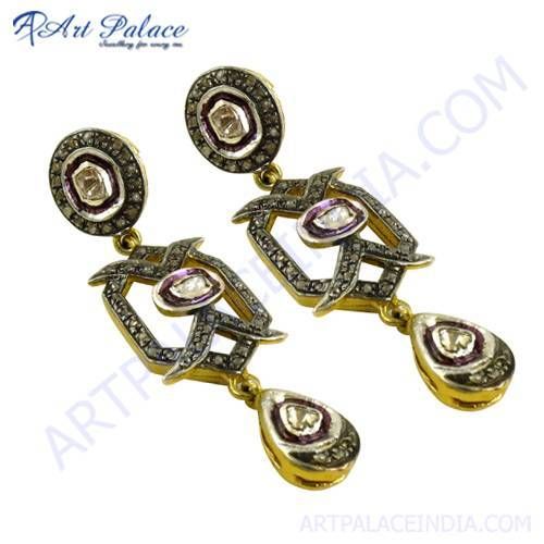 Designer Gold Plated Diamond Earrings