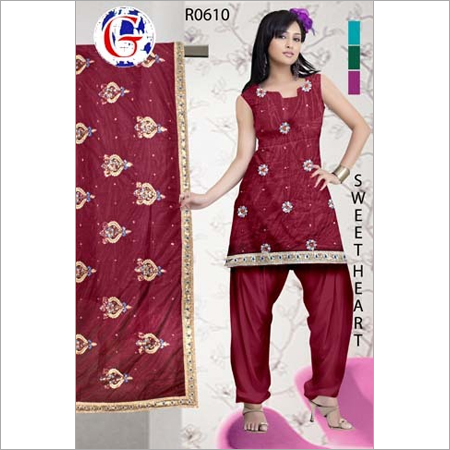 Red Maroon Net Embroidered Wedding Dress