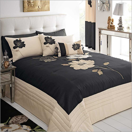 Lotus Black Bedspread