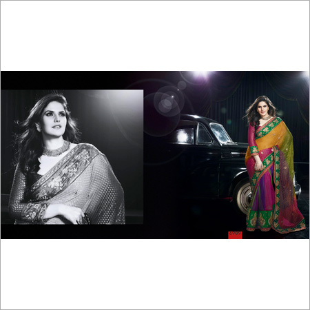 Party Wear Saree - Silk Blend, 5.5 Meters, Multicolor | Intricate Embroidery, Elegant Design, Comfortable Fit