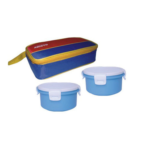 Oreo Lunch Pack - Plastic & Fabric, 20x10x5 cm, Blue | Leakproof, Portable, Durable, Easy to Clean, Two Containers