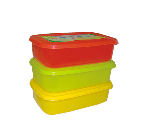 Italy 00 (3 PCS SET) - Plastic, Stackable Lidded Containers, Red | Food Storage, Lightweight, Easy to Clean