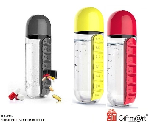 Black Medecine/Pill Store Box In Water Bottle