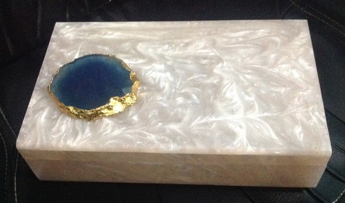 Designer Box - Ceramic, Rectangular Shape | Glossy Lamination Finish, Handmade Modern Arts Gift for Industrial Use
