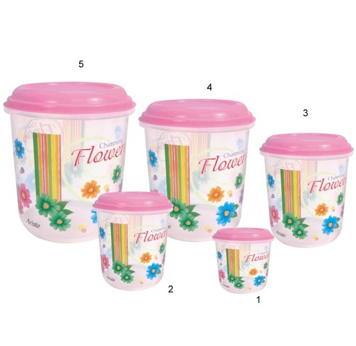 Anchor Containers Printed - Plastic, Multiple Sizes, Pink | Airtight Seal, Stackable, Snap-On Lid