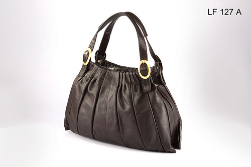 Ladies Leather Bag - Genuine Leather, 12x10x5 Inches, Brown | Buckle Closure, Stylish Design, Spacious Interior, Comfortable Carry