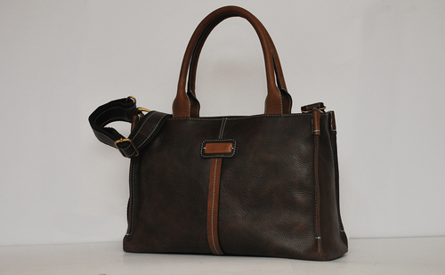 Gents Leather Bag - Genuine Leather, 12x10x5 inches, Brown | Zipper Closure, Multiple Compartments, Durable, Stylish Design, Organized Storage