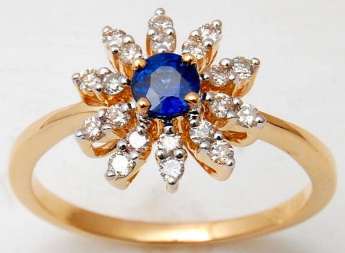 Women Blue Stone Ring Big Elegant Wedding Engagement Rings Lady Fashion  Jewelry | eBay