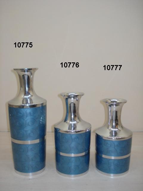 Blue Enameled Flower Vase