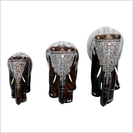 Wooden Inlaid Small and Big Eleplant