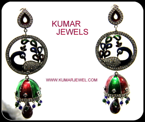 PEACOCK DANGLER EARRING.
