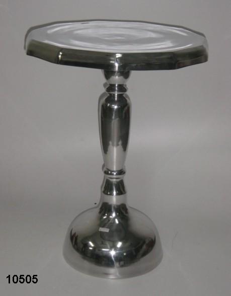 Shiny Round Table - Aluminum, 30cm Diameter, 60cm Height, Shiny Silver | Durable, Lightweight, Pedestal Base, Stylish