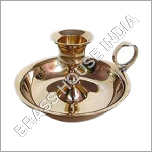 Modern Brass Candle Holder
