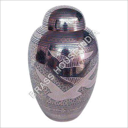 Brass URN Engraved Nickel plated