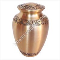Brass Urn 8.5 Inch,  Satin Finish, Engraved